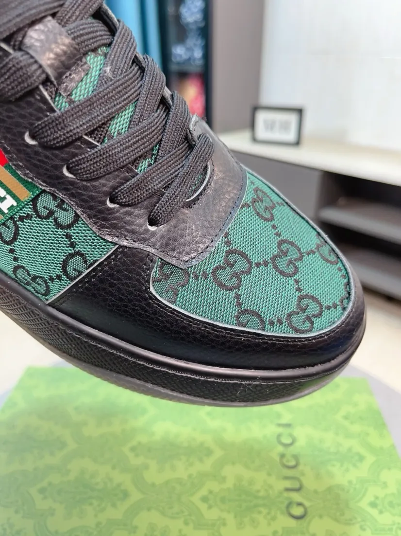 Men's shoes 💰438🌹🌹GUCCI [Gucci] New high-top men's shoes, a high-end brand, the latest fashionable casual men's shoes, trendy and versatile, relaxed and sporty style, uppers imported from Italy, first-layer cowhide, genuine leather lining, and ultra-fine workmanship. Original personalized fashionable rubber wear-resistant outsole, light and comfortable on the foot, size 38-44